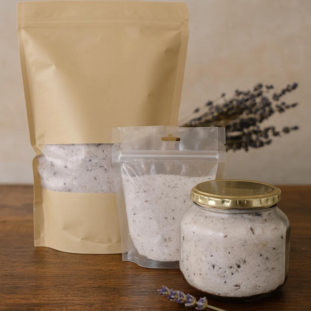 Bath salts in jars